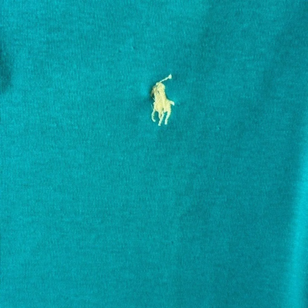 Mens L Polo Ralph Lauren Polo Shirt Green Embroidered Pony Logo Short Sleeve